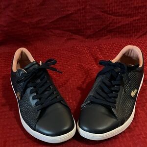 Lacoste Black Sneakers with Pink Lining